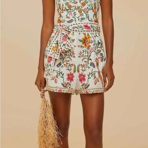 FARM Rio Pink and Orange Strapless Jumpsuit Resort Wear